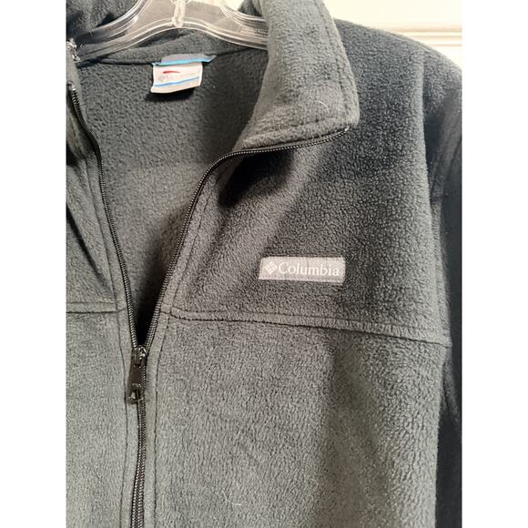 Columbia Fleece Zip up Jacket Black Men's Large - Picture 2 of 4